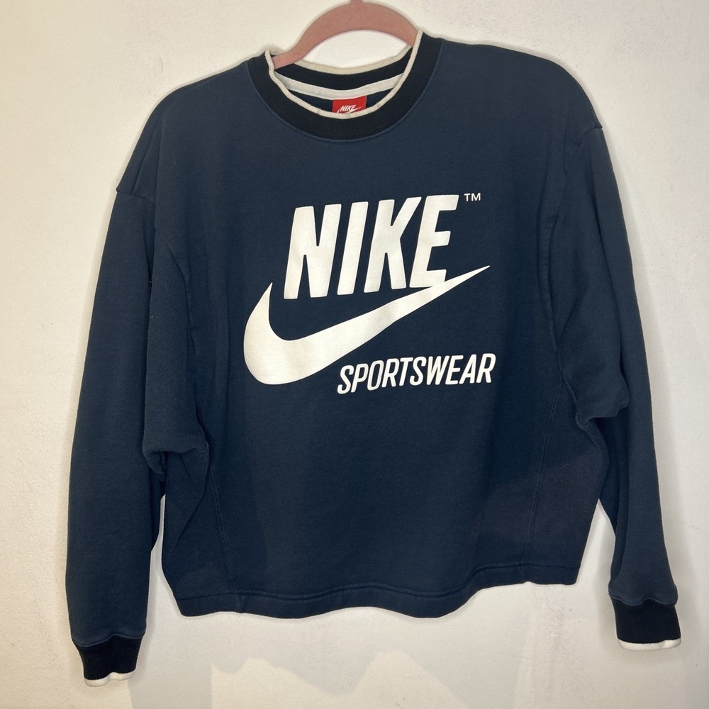 Nike Crew Neck Sweatshirt, Blue, Women's Small